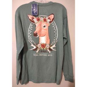 NWT Lily Grace Green Does Before Bros Long Sleeve T Shirt Size Small